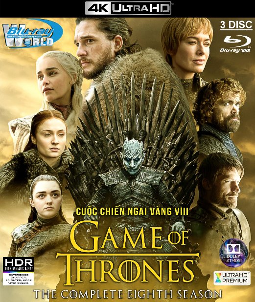 4KUHD-522.Game of Thrones Season VIII - Cuộc Chiến Ngai Vàng 8 4K-66G - 3DISC (TRUE - HD 7.1 DOLBY ATMOS)
